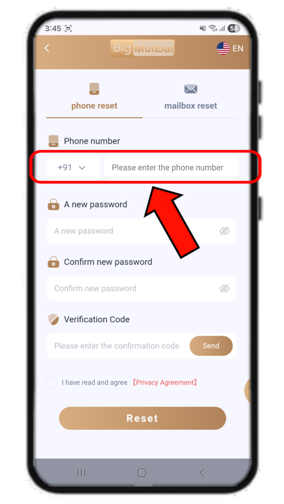 Big Mumbai forgot password