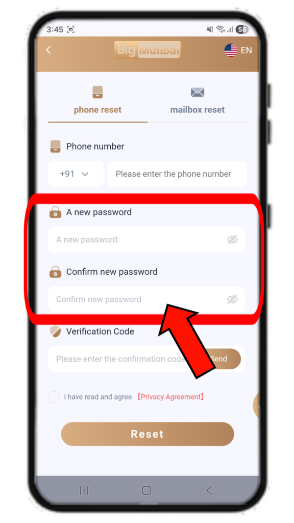 Big Mumbai forgot password