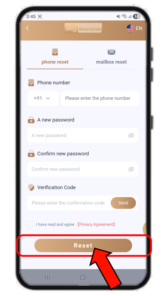 Big Mumbai forgot password